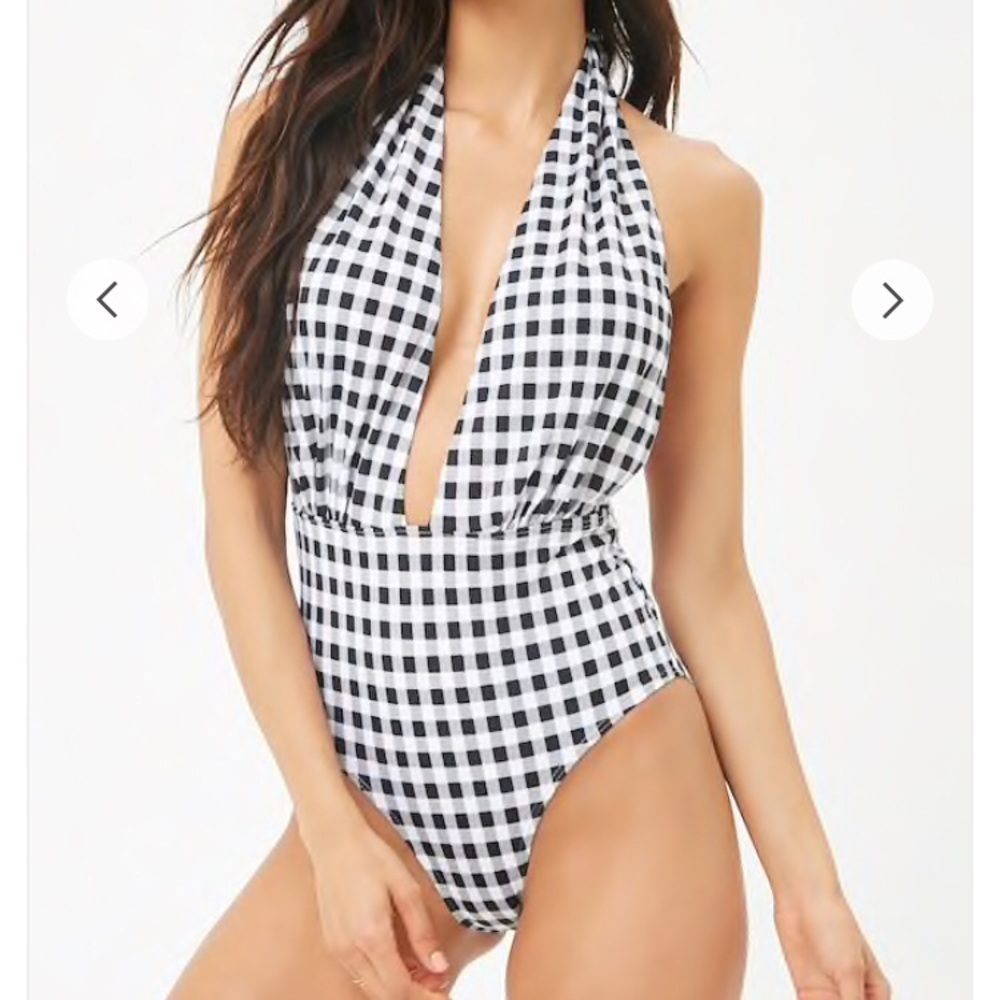 Gingham halter one piece. Brand new never worn.